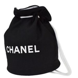 Chanel Black Canvas Bucket bag/bookbag